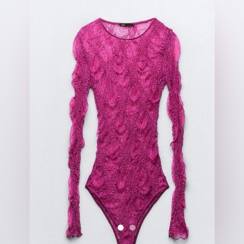 NWT Zara Pink Lace Bodysuit